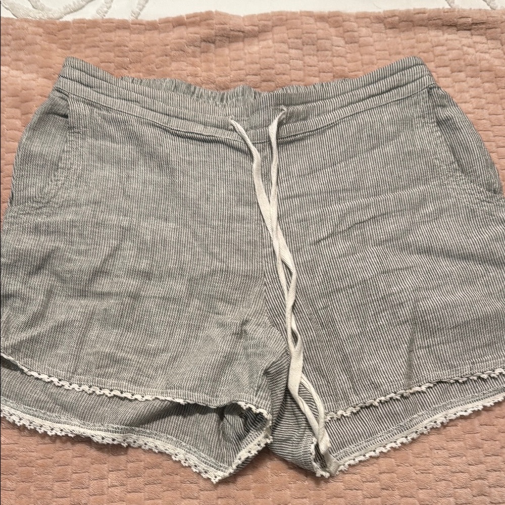 Gray Striped Women's Shorts